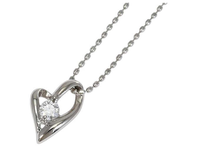 Autre Marque Platinhalskette mit Diamantanhänger