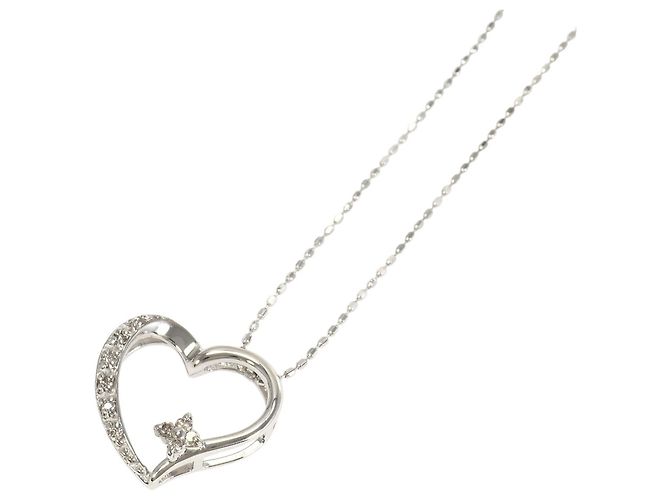 Autre Marque 10K Weißgold-Halskette mit Diamant