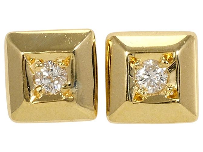 Autre Marque Orecchini a lobo in oro giallo 18K e diamanti