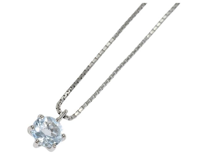 Autre Marque Collana in platino PT900 e topazio blu