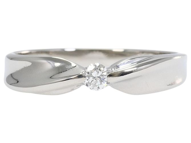 Autre Marque Platin-Ehering mit Diamant