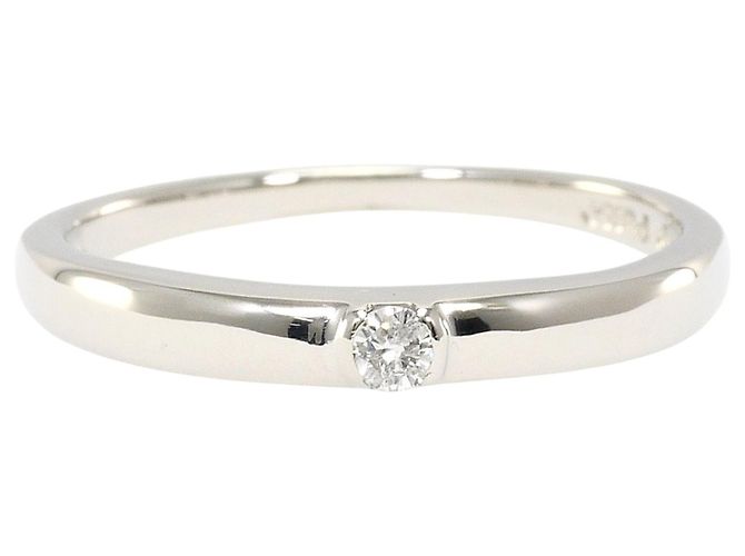 Autre Marque Platin-Ehering mit Diamant