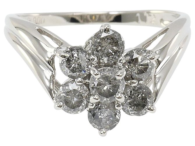 Autre Marque Platin-Ehering mit Diamant