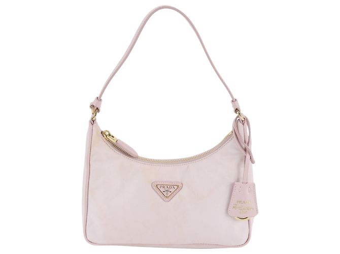 Sac à main en cuir et nylon Prada avec logo triangle