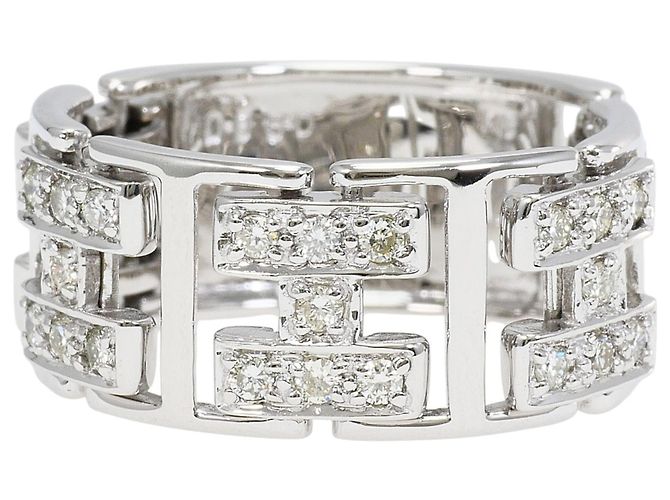 Autre Marque Ehering aus 18K Weißgold mit Diamant