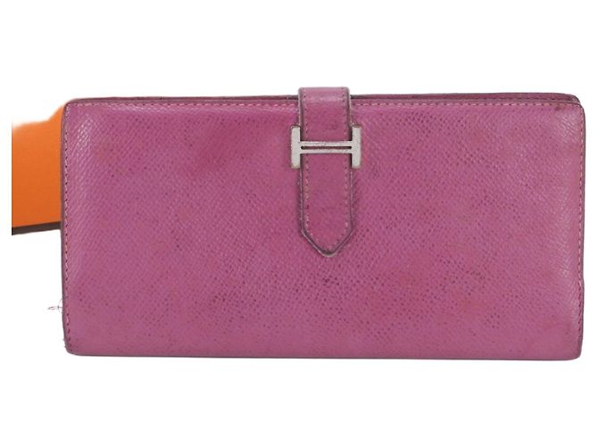 Béarn Hermès Hermes Bearn Leather Long Wallet