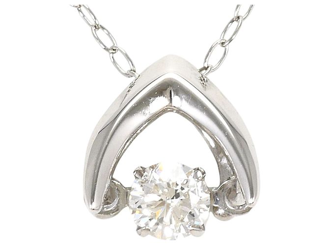Autre Marque Platinhalskette mit Diamantanhänger