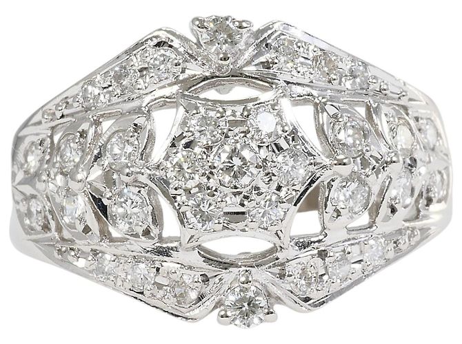 Autre Marque PT900 Platin-Ehering mit Diamant