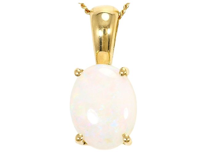 Autre Marque 18K Gelbgold-Halskette mit Opal