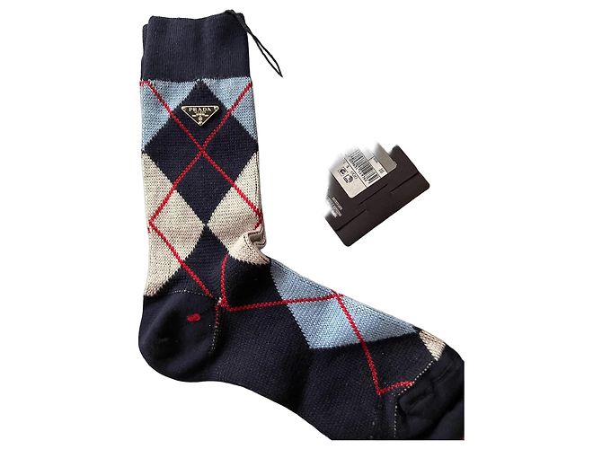 Meias Prada de algodão padrão Argyle