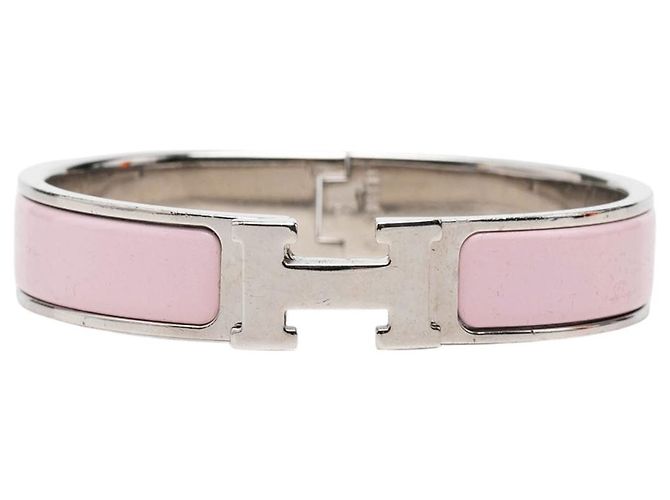 Pulsera Hermès Clic H PM de esmalte rosa estrecha