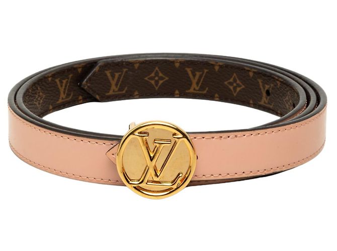 Louis Vuitton Brown Monogram and Leather LV Circle Reversible Belt