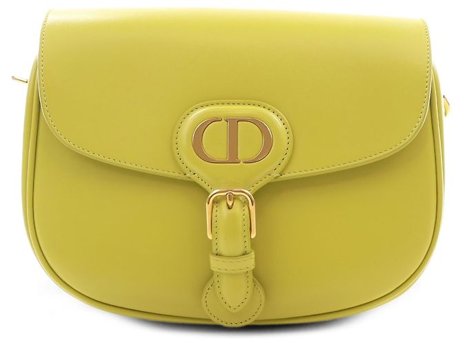 Borsa a tracolla Bobby Dior Medium in pelle di vitello gialla