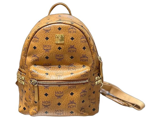 MCM Backpack Visetos Leather Brown