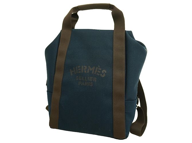 Hermès Hermes Canvas Navy Backpack