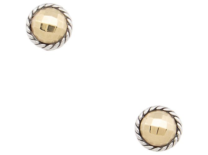 David Yurman Sterling Silver 18k Gold Petite Chatelaine Stecker-Ohrringe