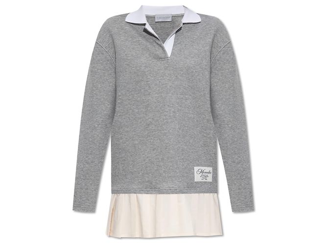 Vestido Moncler de algodón gris con cuello
