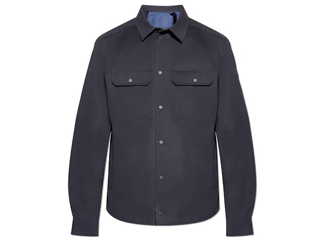Camicia Moncler Blu Navy in Cotone XXL