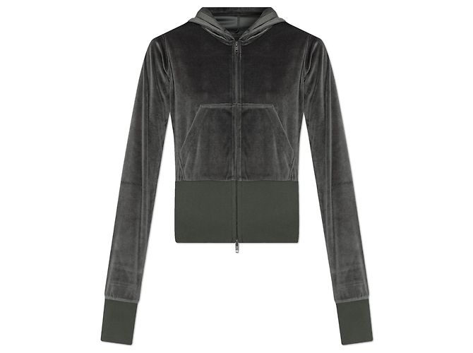 Balenciaga Samt Kapuzenpullover grün