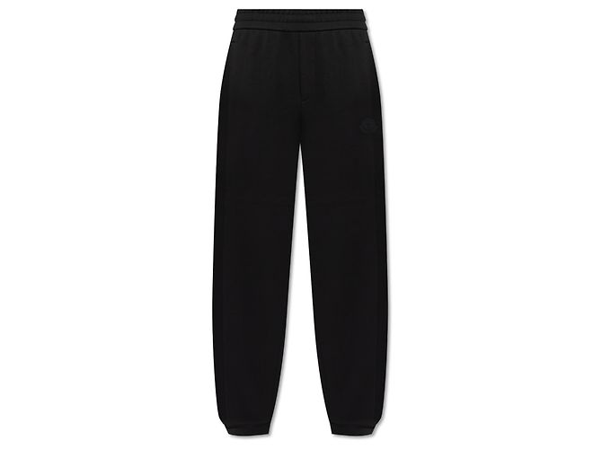 Pantaloni Moncler neri con logo in cotone