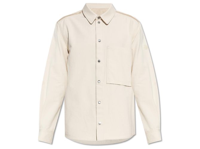 Camisa Moncler de algodão cor creme com bolso