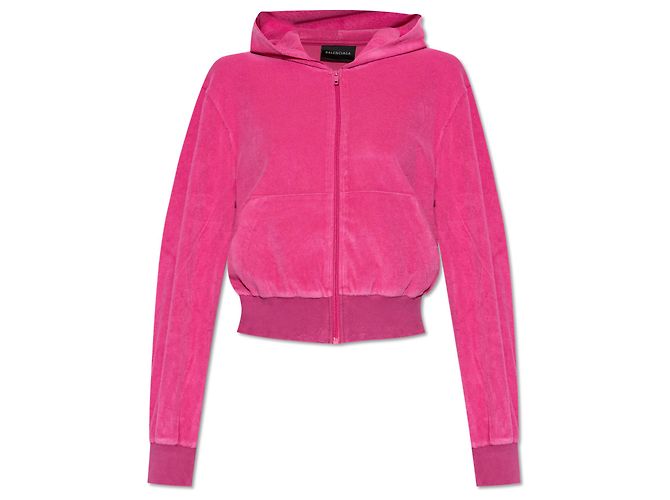 Sudadera con capucha Balenciaga rosa de algodón