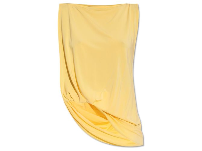 Top sem mangas assimétrico drapeado Jacquemus Amarelo