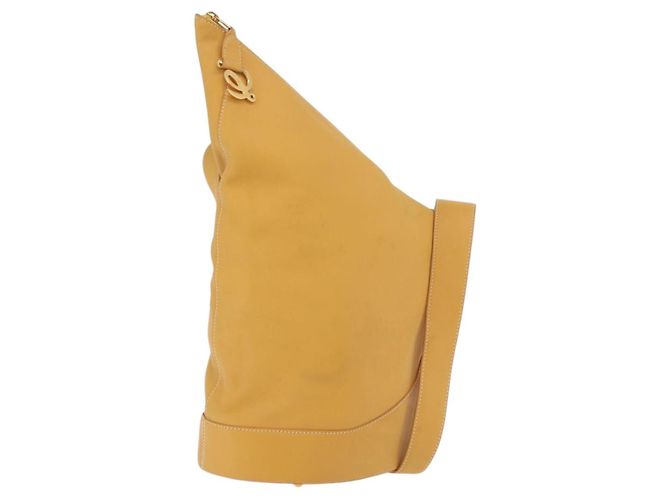 LOEWE Shoulder Bag Leather Beige Gold