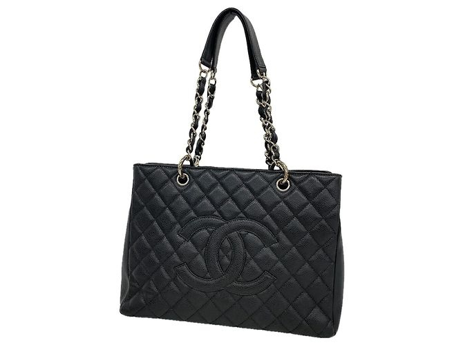 Saco Tote Chanel em couro de bezerro grão preto