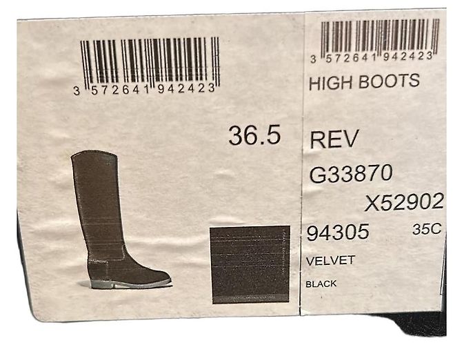 Chanel hohe Stiefel aus schwarzem Samt