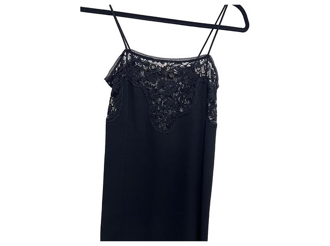 Autre Marque Jucca kurzes schwarzes Spitzenkleid