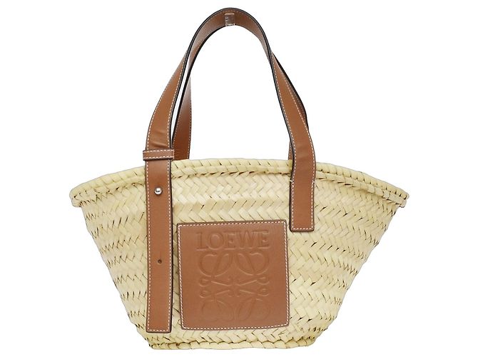 Loewe Basket Woven Raffia with Applique Medium