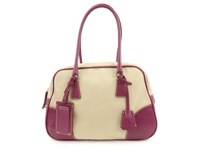 Prada Bowler Canvas with Leather Medium