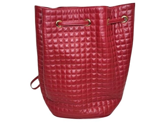Céline Celine Small Red Leather Backpack