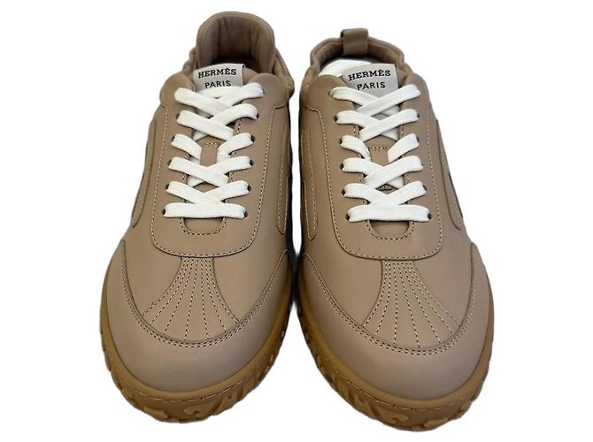 Hermès Jet Sneaker aus beigem Leder