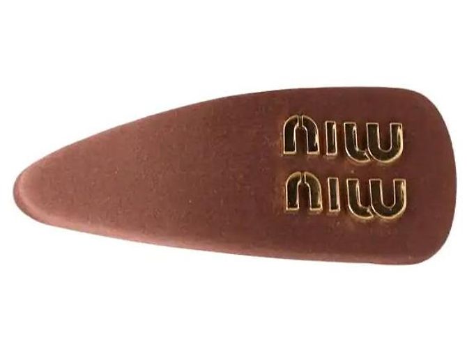 Pasador Miu Miu de seda rosa