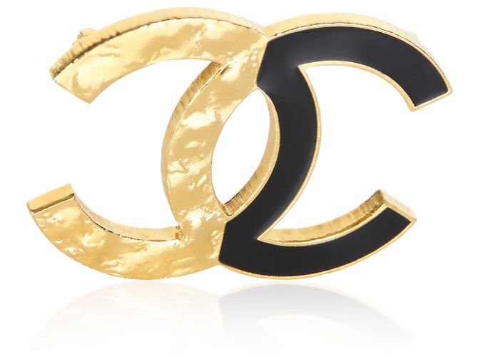 Chanel CC Brosche vergoldet 2024