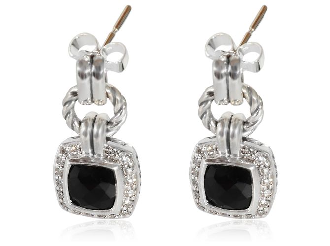 Orecchini Albion David Yurman in argento sterling, onice e diamante