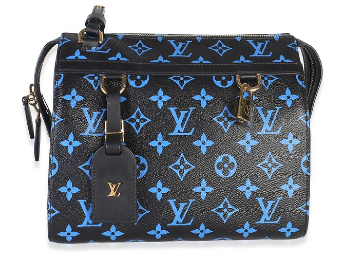 Louis Vuitton Blue Black Monogram Canvas Speedy Amazon PM