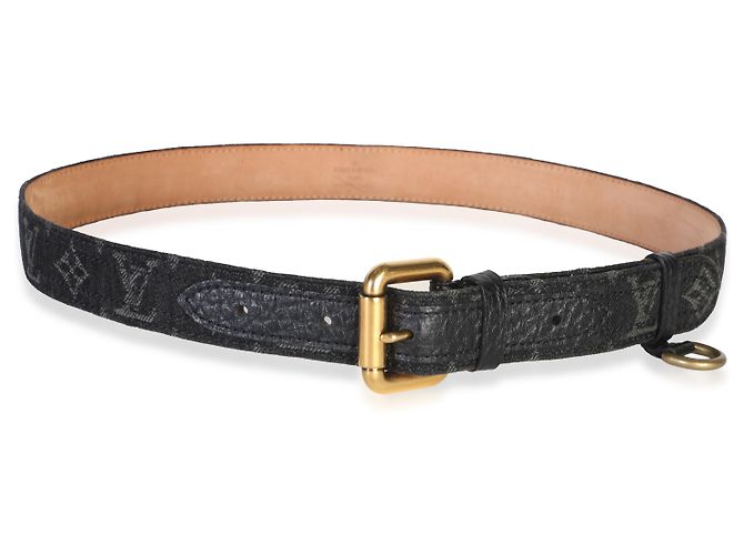 Cinto Louis Vuitton Black Monogram Denim 90/36