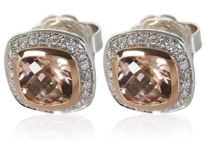 Orecchini Albion David Yurman in oro rosa e argento sterling con morganite e diamante