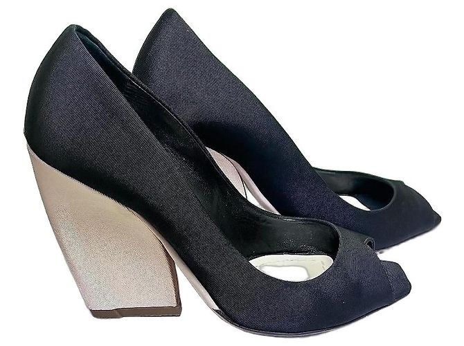 Dior Eclipse Peep-Toe Absatzschuhe schwarz