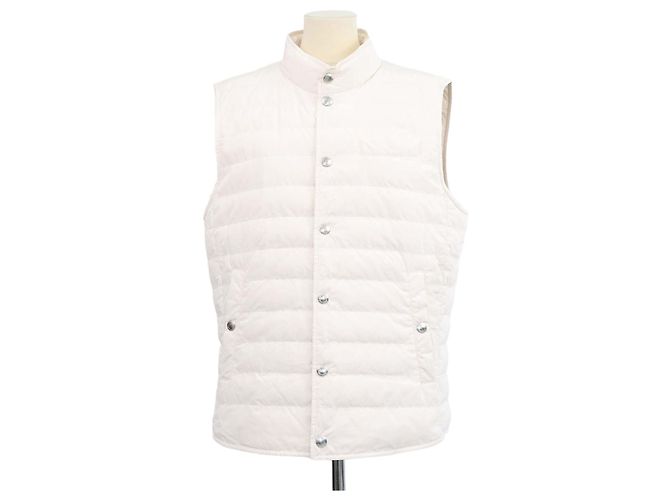 Brunello Cucinelli Off White Blend Polyester Daunenweste