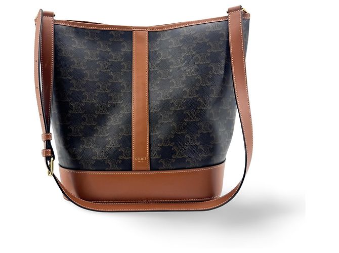Céline Celine Bucket Triomphe Coated Canvas Small