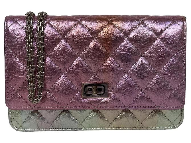 Wallet On Chain Chanel WOC Cartera piel de cabra arcoíris