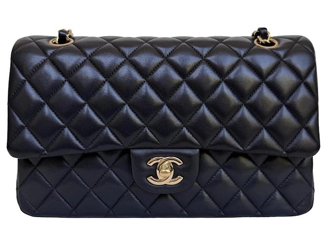 Chanel Classic Double Flap Medium Schwarz Lammleder