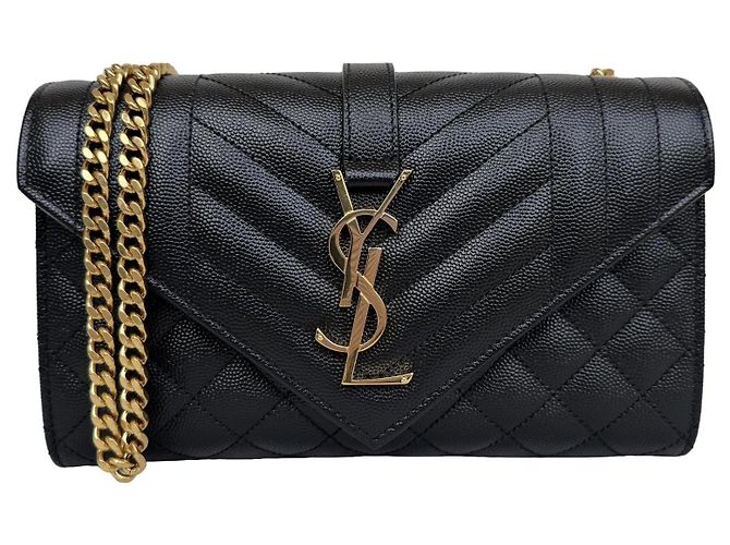Autre Marque Saint Laurent Borsa Envelope Flap Small Nero