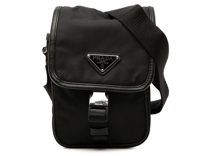 Borsa a tracolla Prada con placca logo Triangle