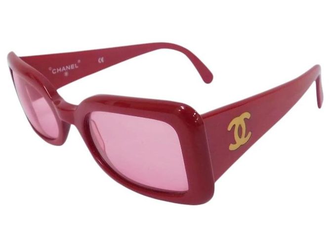 Gafas de sol rectangulares Chanel rojo cereza 05977
