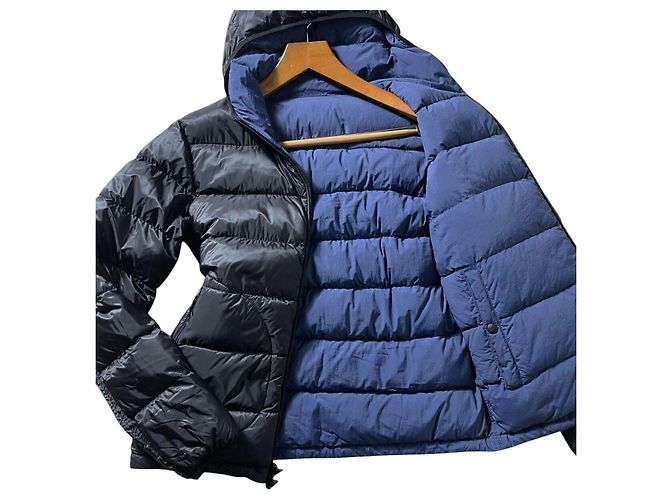 Herno Reversible Packbare Daunenjacke mit Kapuze - Schwarz/Navy